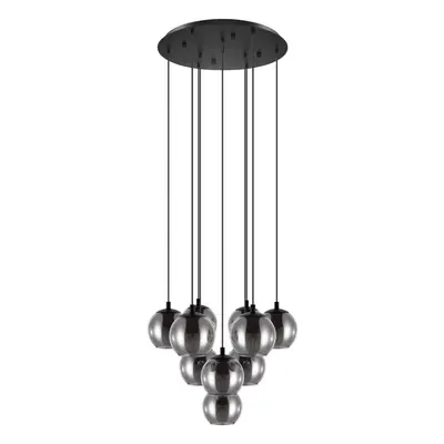 Pendant Light Colour Black Shade Black Transparent Glass Vaporized E27 10x40W