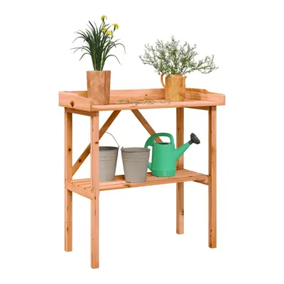 vidaXL Plant Table with Shelf Brown 78x38x82.5 cm Solid Wood Fir