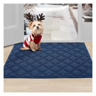 (60 x cm (Rectangular), Blue) Doormat Indoor Dirt Trapper Door Mats Non-Slip