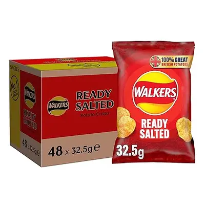 Walkers Ready Salted, 32.5 g (Pack of 48)