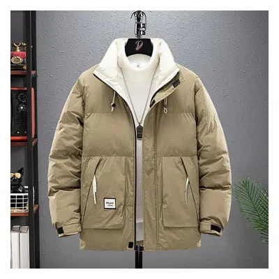 (khaki, XXXXL) Plus Size 9xl Men&apos;s Down Jacket Striped Parkas Teenager Thick Loose Coat Aut