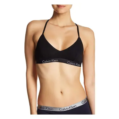 Calvin Klein Women`s Motive Triangle Padded Racerback Bralette (Black(