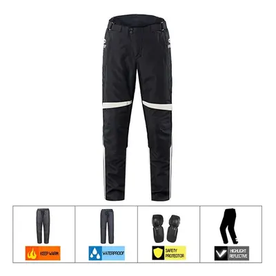 (Grey Black Pants, XL) Motorcycle Men's Jacket Waterproof Moto Protection Motocross Jacket With 