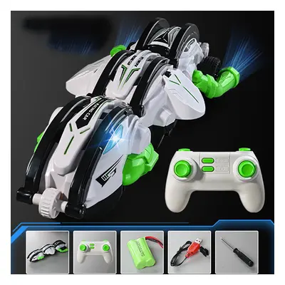 (green) Remote Control Rolling Stunt Car 2.4G Impact Resistant High-speed Driving Six Wheel Roll