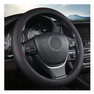 (Black) Leather Car Steering Wheel Cover fun volante for Volkswagen VW T4 T5