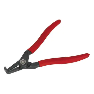 170mm Bent Nose External Circlip Pliers - Spring Loaded Jaws - Non-Slip Tips