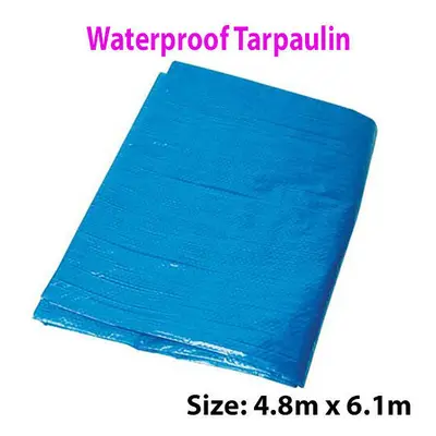 4.8 x 6.1m Outdoor Waterproof Blue Tarpaulin Sheets Ground Protective Cover Tarp