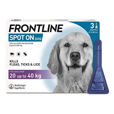 FRONTLINE Spot On Flea & Tick Treatment for Large Dogs (20-40 kg) - Pipettes, Flea And Tick Trea