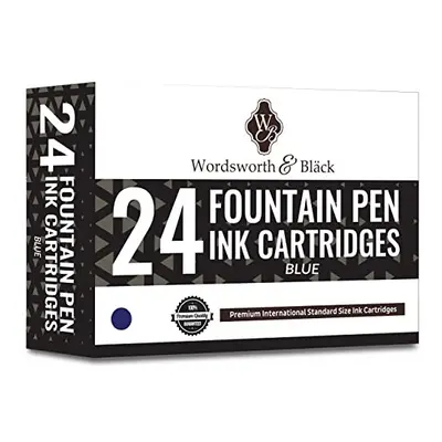 Wordsworth & Black Pack Fountain Pen Ink Refills - Set of Black Blue Ink Cartridges - Internatio