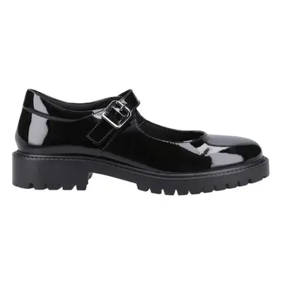 (UK 4, Black) Hush Puppies AURORA PATENT Girls Shoes Black