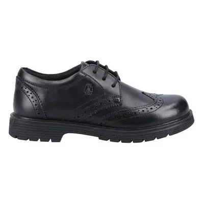 (UK 8, Black) Hush Puppies SALLY Girls Leather School Shoes Black