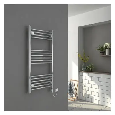 Bergen x 500mm Straight Chrome Electric Heated Thermostatic Towel Rail