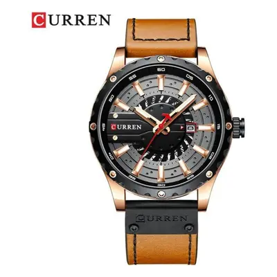 (brown) Curren Watches Top Brand Fashion Leather Wristwatch Casual Quartz Men&apos;s Watch New C