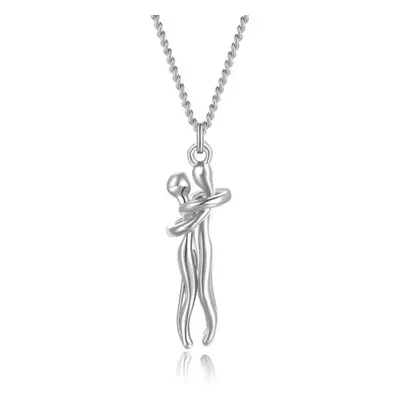 (beige) S925 Sterling Silver Necklace Couple Classic Villain Lovers Men And Women Hug Collarbone