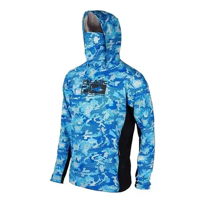 (XXXL, 10) Pelagic Fishing Clothes UPF 50+ Hooded Face Mask Fishing Shirts Men's Outdoor Summer 