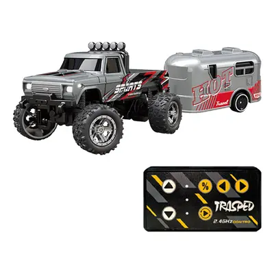 (Grey) Mini RC Monster Truck 1:64 Scale Mini Off-Road Climbing Car 2.4Ghz Remote Control Adjusta