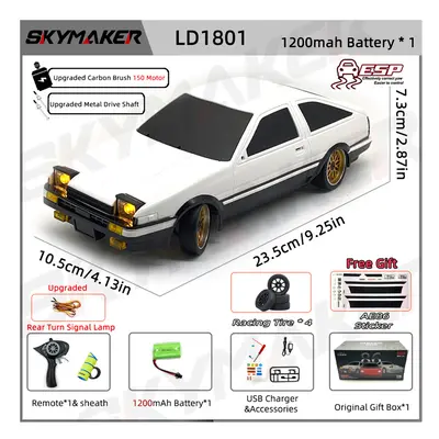 (LD1801-1B1200-L-S) Skymaker AE86 Model LD1801 RX-7 FC LD1802 1:18 RC Drift Car 1/18 2.4G Remote