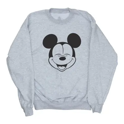 (4XL, Sports Grey) Disney Mens Mickey Mouse Closed Eyes Sweatshirt