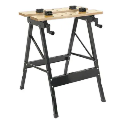 Folding Portable Workbench - 235mm Capacity Jaw Grips - Sawing Drilling Sanding