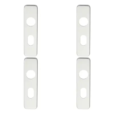 4x PAIR Door Handle Oval Backplate for Safety Levers x 40mm Satin Aluminium