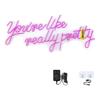 Vevor SYBZFSMC23102G1HVV1 x in. Pink LED You Are Like Really Pretty Neon Sign, Pink