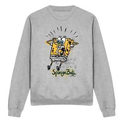 (L, Sport Heather) SpongeBob SquarePants Unisex Adult Shocking! Sweatshirt