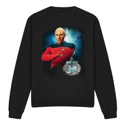 (XXL, Black) Star Trek Unisex Adult Jean-Luc Picard Sweatshirt