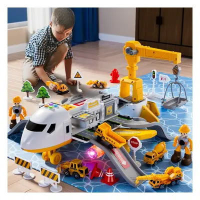 25 Pack Transport Construction Airplane Toy Play Vehicles Set for Kids Gifts, with Construction 