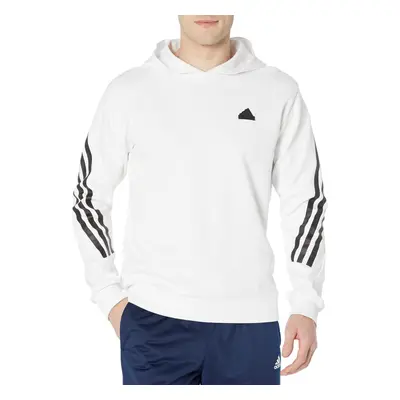 adidas Men's Future Icon 3-Stripes Hoodie White Large