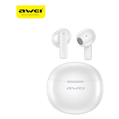 (WHITE) Awei T87 TWS Earbuds Wireless Bluetooth Earphones With Mic HD Call Noise