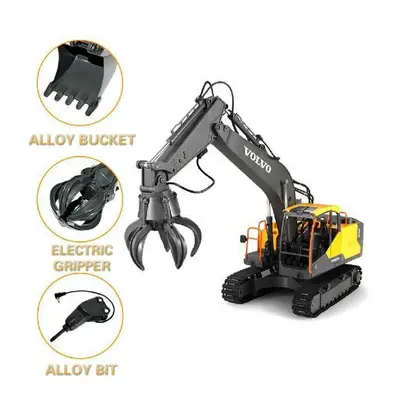 (E568 Excavator) Double E E568 RC Excavator 1/16 17CH Crawler 3in1 Truck Alloy Digger Radio cont