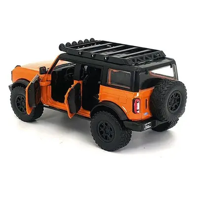 2021 Ford Bronco Stripes & Roof Rack Just Series by Scale Diecast Model Truck, Orange with Black