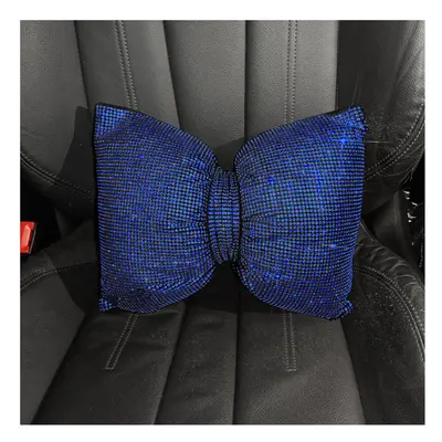 (Blue waist) Colorful Rhinestones Full Diamond Bowknot Fashion Sparking Car Interior