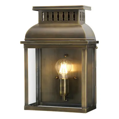 Outdoor IP44 Wall Light Aged Brass LED E27 100W d02568