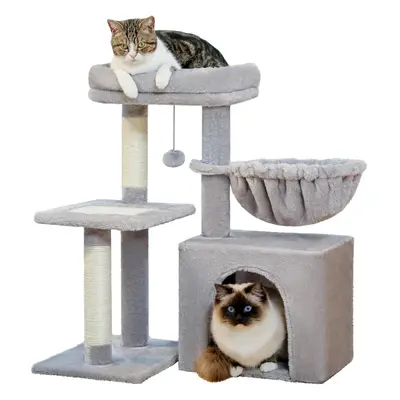 (73cm, Grey) Road Kitten Tree, 73cm Cat Tower for Indoor Cats, Styles Cat Activity Tree with Scr