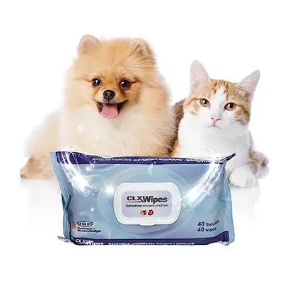 ICF - CLX Wipes - Dog Wipes Antibacterial + Antifungal - Pet Cat & Dog Grooming Wipes For Cleani