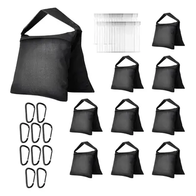 (10 Pack, Black) Heavy Duty Sandbag - Photo Video Studio Stage Film Weight Bags for Light Stands