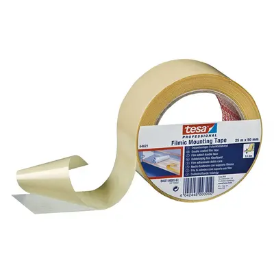 tesa Strong Filmic Double Sided Mounting Adhesive Tape, Clear 50mm x 25m