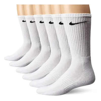 NIKE Unisex Performance Cushion Crew Socks with Band (6 Pairs) White