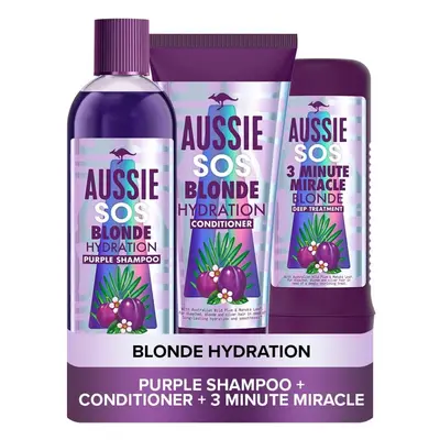 Aussie Blonde Purple Shampoo and Conditioner Set + Hair Mask, Silver & Blonde Shampoo & Hair Con