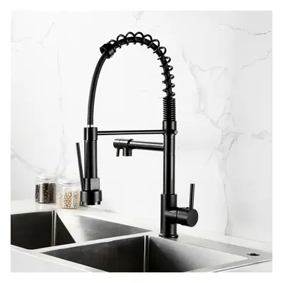 2 Spouts Kitchen Taps Swivel Mode Pull Down Kitchen Faucet Black