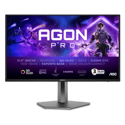 81,3cm/32" (3840x2160) AOC AGON PRO AG326UD 16:9 4k UHD OLED HDR400 TrueBlack 0,03ms 165Hz 2xHDM