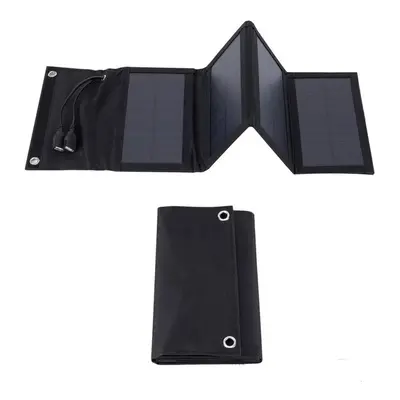 (4foldblack) Solar Cell 20W Photovoltaic Panels USB Charger System Battery V 5V Portable Flexibl