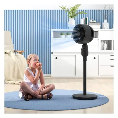 HOMCOM Pedestal Fan for Bedroom, Powerful Air Circulator with Speed, Black