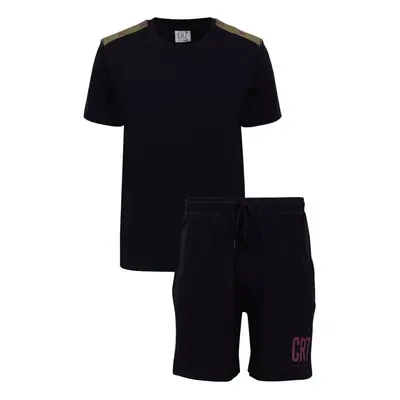 (Black, X-Large) CR7 Short Sleeve Pyjama Set