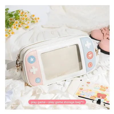 (Bag with strap) GeekShare Cute Play Game Bag For Women Pink Blue Fashion Shoulder Bags Female C