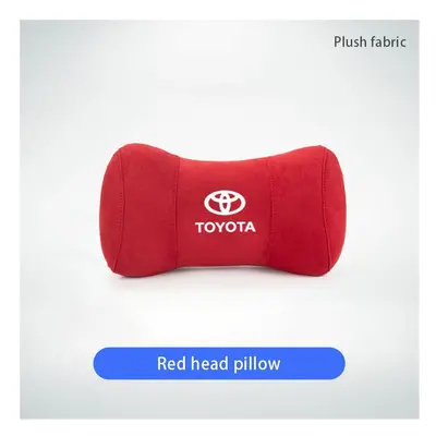 (Red) Car Neck Pillows Tumbled Fur Auto Seat Headrest Protector For Toyota Corolla