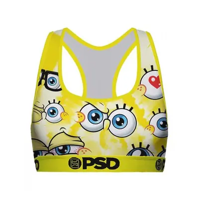 Spongebob 867811-medium Square Pants Eyes On You PSD Sports Bra, Yellow - Medium