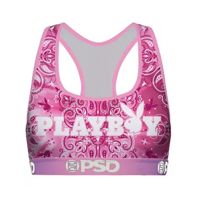 Playboy 869721-xlarge Playboy Pink Lust PSD Sports Bra, Pink - Extra Large