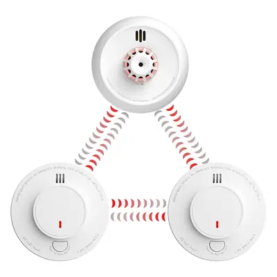 (2 Smoke Alarms & Heat Alarm Bundle) Wireless Interlinked Smoke Alarms and Heat Alarm Scotland B